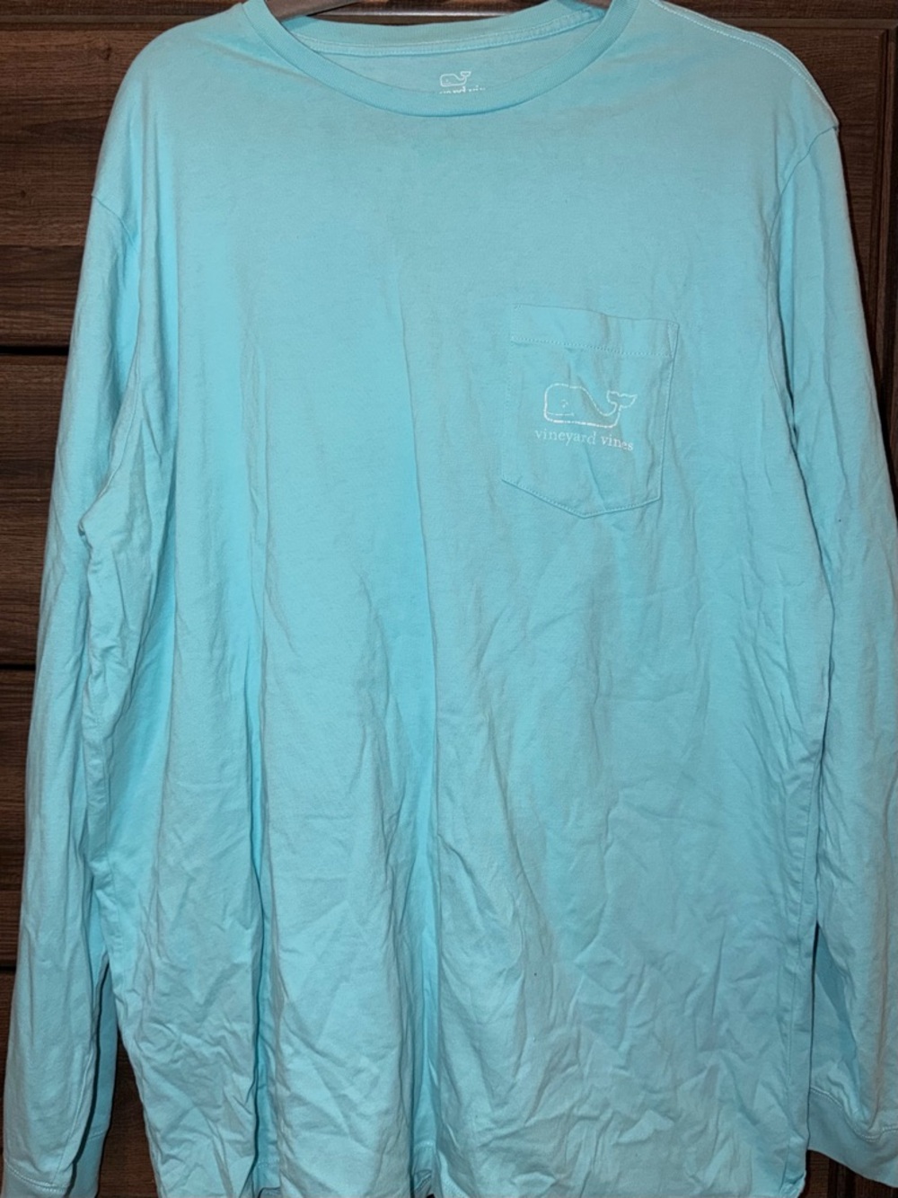 Vineyard Vines Men's Long-Sleeve Pocket Tee in Aqua